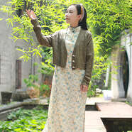 亂在江南文藝范針織短外套女春秋新品開衫鏤空古典氣質(zhì)毛衣 橄欖綠 L