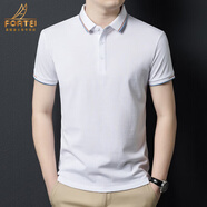 富鋌（FORTEI）精梳高棉短袖T恤衫輕商務(wù)凈版夏季短袖上衣時(shí)尚翻領(lǐng)經(jīng)典短T男 官方旗艦白色 M 170/100-120斤
