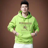 奧圣特（AOSHENGTE）香港潮牌連帽衛衣男春秋季歐洲站潮流加絨男士套頭衫寬松上衣男裝 2107#熒光綠 常規 XL 52/175
