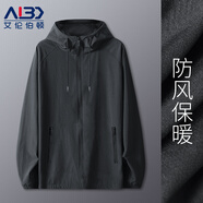 艾倫伯頓（Alen Botun）運動風(fēng)衣外套男春季休閑連帽工裝夾克防雨防風(fēng)速干寬松跑步服飾 工裝版-黑色 M