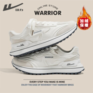 回力（Warrior）官方男鞋冬季運動(dòng)鞋子男款百搭休閑跑步鞋潮流老爹鞋 白灰加絨 40