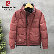 皮爾卡丹（pierre cardin）酒紅色洋氣羽絨服男款冬季立領(lǐng)保暖外套2025冬裝新款男士高端上衣 紅色 XL