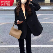 確彤小西裝外套女2025早春秋女小個子高級感炸街新款韓版休閑西服上衣 黑色 M 建議110斤左右