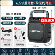 先科（SAST）廣場舞音響戶外移動K歌箱帶無線話筒便攜式小型音箱 6.5吋重低音版+無線耳麥
