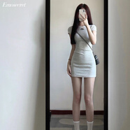EMOSECRET甜辣妹緊身連衣裙女夏季純欲風(fēng)小個(gè)子收腰包臀連身裙性感修身短裙 灰色短裙【優(yōu)質(zhì)版】 L