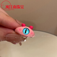胖東來(lái)同款閨蜜戒指卡通搞怪黑色小黑貓女小眾ins 星之卡比戒指 開(kāi)口可調節