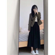 純邇春裝女2025法式高級(jí)感木耳邊小香風(fēng)連衣裙子小個(gè)子搭配一整套女裝 8695裙子 M
