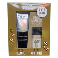 玉蘭油（OLAY）禮盒套裝淡紋玻尿酸黑眼圈眼袋淡化細(xì)紋提拉緊致情人節(jié)禮物女 Olay套裝多效修護(hù)霜+潔面乳