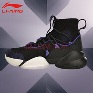 李寧（LI-NING）中國(guó)李寧籃球鞋男鞋新品空襲7李寧云緩震高幫籃球鞋運(yùn)動(dòng)鞋 ABAP023-1標(biāo)準(zhǔn)黑/自由紫 41.5 (260mm) 男