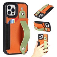 iCoverCase 蘋(píng)果手機殼保護套真皮插卡包腕帶支架 橙色【頭層真牛皮材質(zhì)】+贈全屏鋼化膜 蘋(píng)果13Mini（5.4英寸）