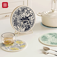 foojo餐墊杯墊桌墊復(fù)古ins風(fēng)杯墊隔熱墊子4片裝 17*17cm