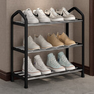 索爾諾（SuoErnuo）鞋架多層簡(jiǎn)易組合客廳收納鞋架宿舍家用門(mén)口浴室拖鞋架 三層-黑色【長(cháng)42CM】