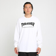 【THRASHER官方】SKATE MAG LONG 經(jīng)典潮流印花圓領(lǐng)純棉長(cháng)袖T恤 白色 S