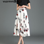 vuzrmm輕奢品牌女裝醋酸半身裙女春夏中長(cháng)款2022新款高腰傘裙小個(gè)子顯瘦a字百褶傘裙 三色玫瑰 S 腰圍1.8尺-1.9尺