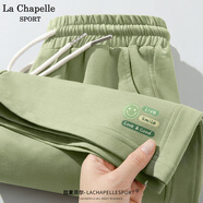La Chapelle Sport拉夏貝爾休閑短褲女夏季學(xué)生寬松透氣通勤百搭針織高腰五分褲子女 芥末綠(糕絨小狗褲前左下標(biāo)) M /160(推薦100-115斤)