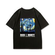 山森南獅Rick and Morty瑞克和莫蒂短袖卡通t恤男新款青年夏季寬松衣服 短袖黑色1 M