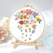 趣味 手工刺繡diy材料包兒童學(xué)生立體歐式布藝創(chuàng  )意刺繡花初學(xué)掛畫(huà)含繡框 幸運草 剎那花開(kāi) 送繡繃 支架