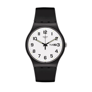 斯沃琪（Swatch）TWICE AGAIN石英白盤橡膠表帶休閑防水休閑男表SO29B703