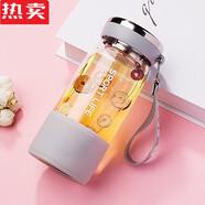 拓進(jìn)德國進(jìn)口品質(zhì)玻璃杯耐熱防爆耐高溫女生高顏值辦公室泡茶水杯子的 高雅灰450 (收藏杯刷)