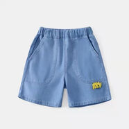 Radinka2025夏新款薄款柔軟寶寶短褲兒童牛仔褲天絲小童男童五分褲DDM 藍色 小象 100 cm