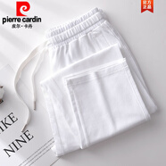 皮爾卡丹（pierre cardin）2025夏季薄款85棉直筒運動(dòng)褲女彩色衛褲春秋長(cháng)褲橙色褲子休閑簡(jiǎn)約 白色【夏季款】 2XL