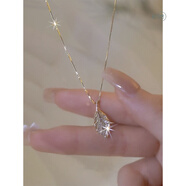 紀羽悠葉子項鏈女2024新款潮輕奢禮物小眾高級感網(wǎng)紅鎖骨鏈短款樹葉頸鏈 金色 項鏈