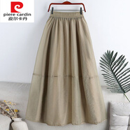 皮爾卡丹（pierre cardin）針織2025歐根紗半身裙女夏季新款高腰薄款中裙小個(gè)子a字裙子紗裙 中長(cháng)款 卡其色 M 1 均碼(腰圍60-96c)