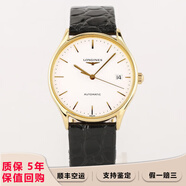 【二手99新】浪琴（LONGINES）優(yōu)雅律雅系列男士腕表鋼帶皮帶男表 二手瑞士表商務(wù)手表 回收置換 35mm間金白盤(pán)L4.760.2.12.2