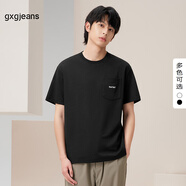 gxg.jeans男裝短袖T恤2024年夏季圓領(lǐng)體恤 黑色 M (170)
