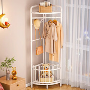 韻感轉角衣帽架臥室家用簡(jiǎn)易掛衣架落地室內墻角收納衣服架置物衣架 經(jīng)典網(wǎng)籃款 時(shí)尚白