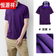 恒源祥純棉夏季保羅衫男短袖上衣翻領(lǐng)T恤全棉寬松帶領(lǐng)T商務(wù)休閑簡(jiǎn)約純色 深紫色 XL 男款
