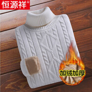 恒源祥品牌高檔男裝 冬天高領(lǐng)毛衣男保暖韓版粗線(xiàn)修身針織衫冬季加絨加厚毛衣男士線(xiàn)衣 主圖款加絨高領(lǐng)2500白色 L