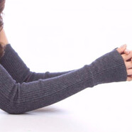 瞳羽眸羊絨手臂套袖女秋冬針織手套羊毛線(xiàn)長(cháng)款袖套毛衣假袖子護胳膊保暖 深灰色 50厘米無(wú)指洞