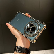 聯(lián)星矢  透明四角防摔電鍍氣囊適用榮耀magic6pro手機殼新款高級magic6全包Magic5自帶高清鏡頭膜保護套 【銀色】透明四角加高*電鍍氣囊防摔*自帶鏡頭膜 榮耀Magic5