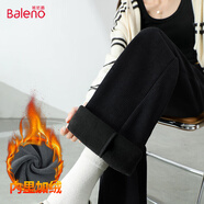班尼路（Baleno）燈芯絨直筒褲子女秋冬季2025年加絨加厚窄版高腰闊腿褲休閑長(zhǎng)褲子