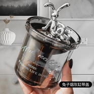 TaTanice 玻璃煙灰缸 輕奢防風(fēng)煙缸帶蓋防塵煙灰缸辦公室書房個(gè)性裝飾擺件