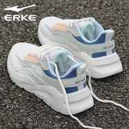 鴻星爾克（ERKE）運動(dòng)鞋女2025春輕便氣墊跑鞋緩震減震跑鞋休閑網(wǎng)面女子跑步鞋學(xué)生 微晶白/煙霧藍-2169 36 (230mm)