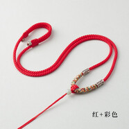 通幽閣925銀金剛結項鏈繩子吊墜掛繩手工編織編制翡翠平安扣掛墜掛脖繩 細長(cháng)925銀金剛結【五彩】