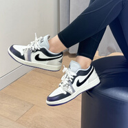 耐克（NIKE）男鞋aj女鞋 鞋子女 air jordan 1 低幫aj1運動鞋休閑鞋籃球鞋男 HF5759-101 白黑紫 43