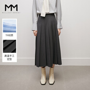 麥檬MM爆款百褶裙靜奢美學(xué)/四季百搭商場(chǎng)同款黑灰色半身裙春秋 深灰5FA141761 XS