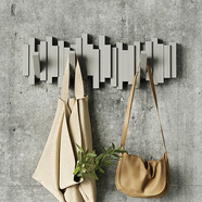 Umbra加拿大UMBRA創(chuàng  )意墻壁掛勾墻上入戶(hù)門(mén)掛衣鉤玄關(guān)鑰匙鋼琴鍵掛衣架 灰色