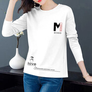 純信純棉長(zhǎng)袖t恤女2025新款春秋季時(shí)尚韓版寬松百搭女裝上衣體恤衫潮 白色711款【優(yōu)質(zhì)版】 L 建議90-115斤