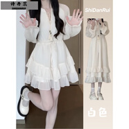 詩(shī)丹蕊法式溫柔少女風(fēng)韓版連衣裙2024新款夏季初戀裙子仙女公主短裙女 杏色短款 均碼【可備注碼數】