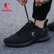 喬丹QIAODAN冬季男鞋跑步鞋運動(dòng)鞋網(wǎng)面透氣跑鞋男士休閑鞋子R 黑色/煤灰色-264 44