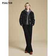 詩(shī)篇（PSALTER）專(zhuān)選綿羊皮可拆卸毛織連帽鴨絨時(shí)尚面包服羽絨服2024冬新款 黑色 38