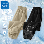 真維斯童裝男童褲子夏季薄款2025新款兒童速干運(yùn)動(dòng)褲女童夏裝長(zhǎng)褲冰絲防蚊褲 【夏款2條】卡其/J純色-黑/J純色 170