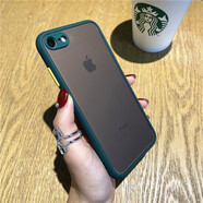 佩諾iPhone8/7手機殼蘋果6s plus保護套se2液態(tài)鏡頭全包防摔男女款磨砂半透明硅膠外殼 蘋果7/8/SE2【膚感】墨綠