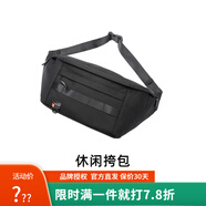 探路者（TOREAD）單肩包23新款大容量雙層防水耐磨戶外運(yùn)動腰包TEBBAL80373 黑色
