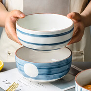 INSCRIPTION 日式釉下手繪面碗湯碗菜碗 家用特色餐廳陶瓷餐具 同心