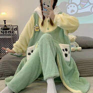 夢(mèng)舒紛卡通情侶睡袍女冬季可愛珊瑚絨睡衣加厚浴袍法蘭絨睡裙男士家居服 帕恰狗睡袍 L 165-170CM